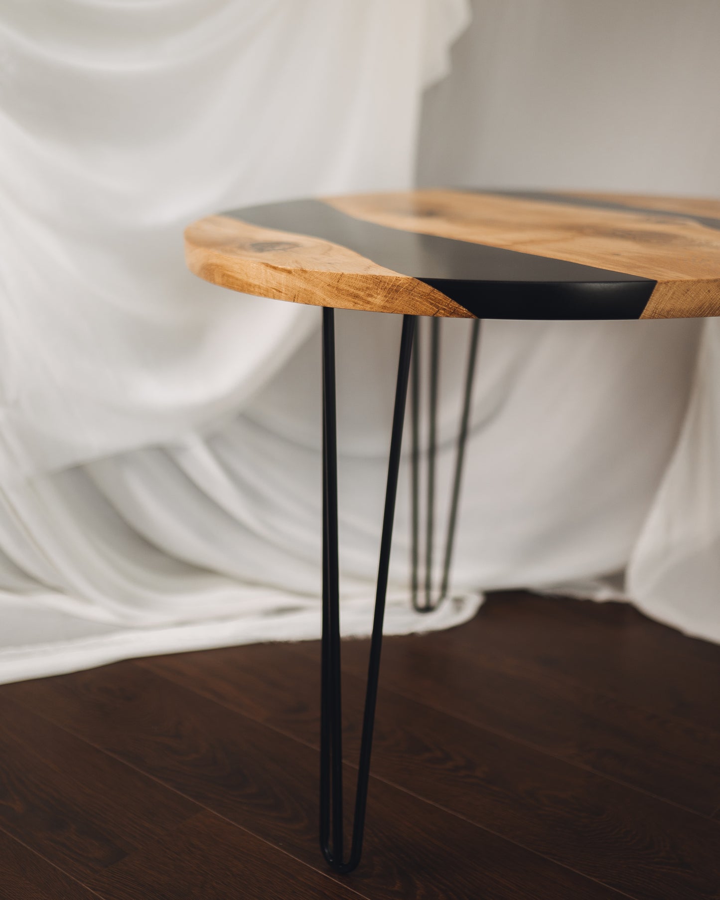 Coffee Table — Black or White Resin | Handmade Modern Side Table