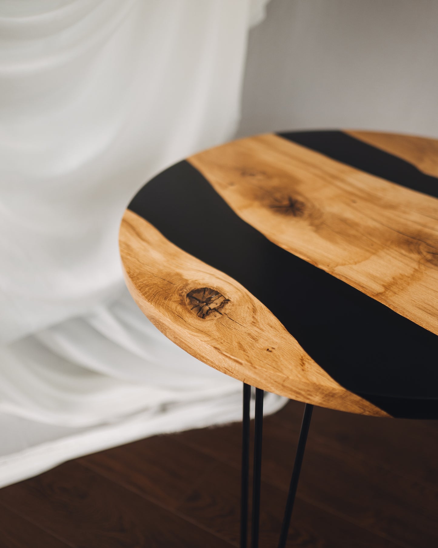 Coffee Table — Black or White Resin | Handmade Modern Side Table