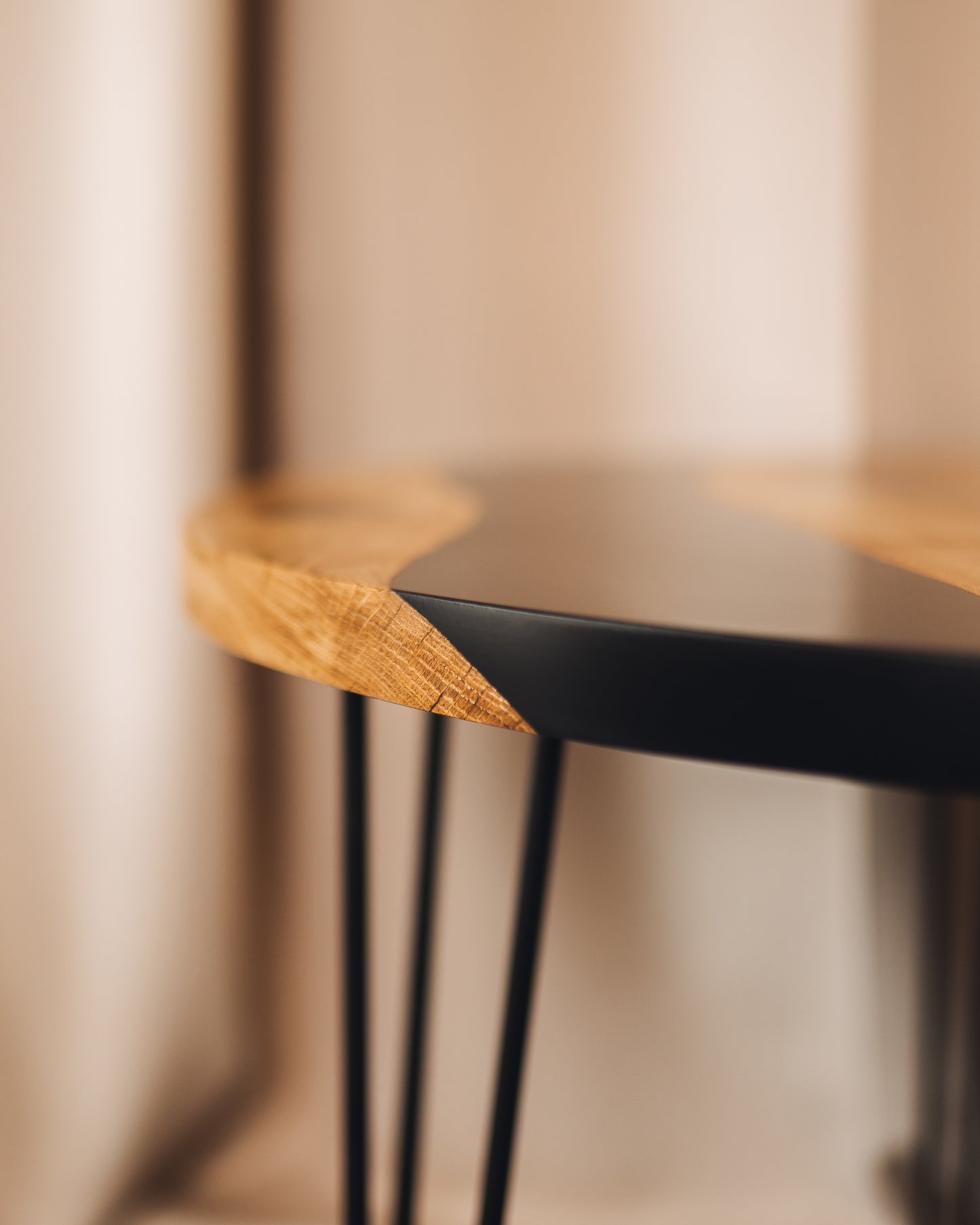 Coffee Table — Black or White Resin | Handmade Modern Side Table