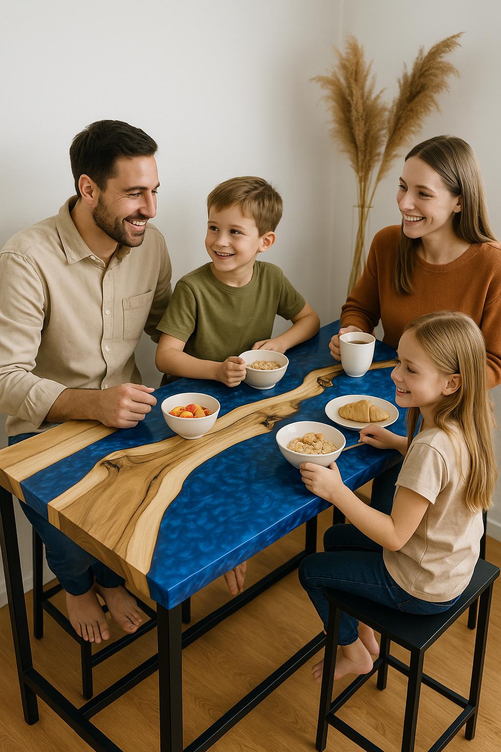 Small Kitchen Breakfast Bar – Walnut Counter Height Table for Apartment or Narrow Dining Space