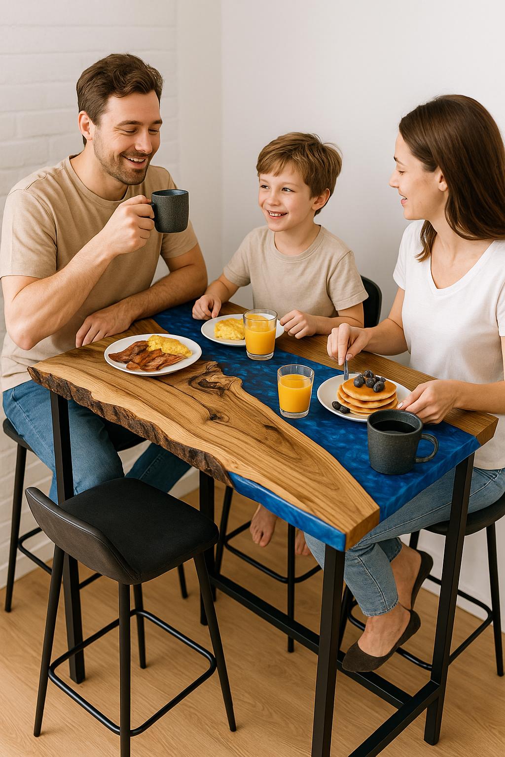 Small Kitchen Breakfast Bar – Walnut Counter Height Table for Apartment or Narrow Dining Space