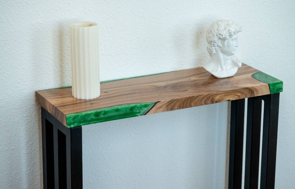 Console Table – Walnut Entryway Table with Straight Edge – Handmade Narrow Modern Hallway Furniture – Custom Wood Table