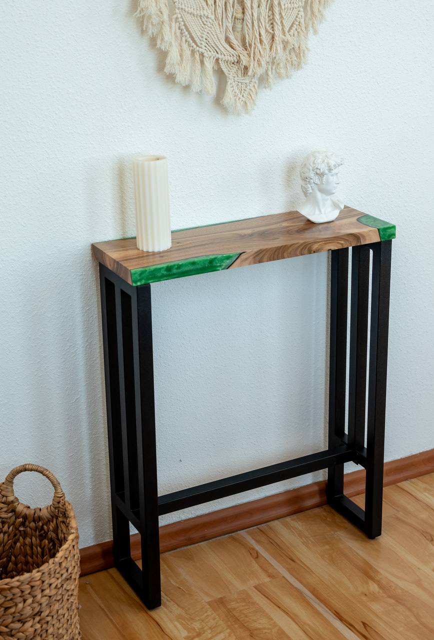 Console Table – Walnut Entryway Table with Straight Edge – Handmade Narrow Modern Hallway Furniture – Custom Wood Table