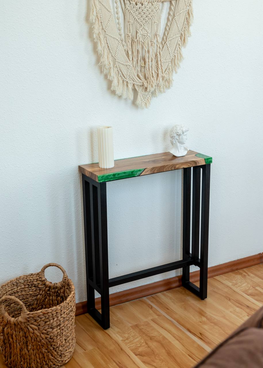 Console Table – Walnut Entryway Table with Straight Edge – Handmade Narrow Modern Hallway Furniture – Custom Wood Table