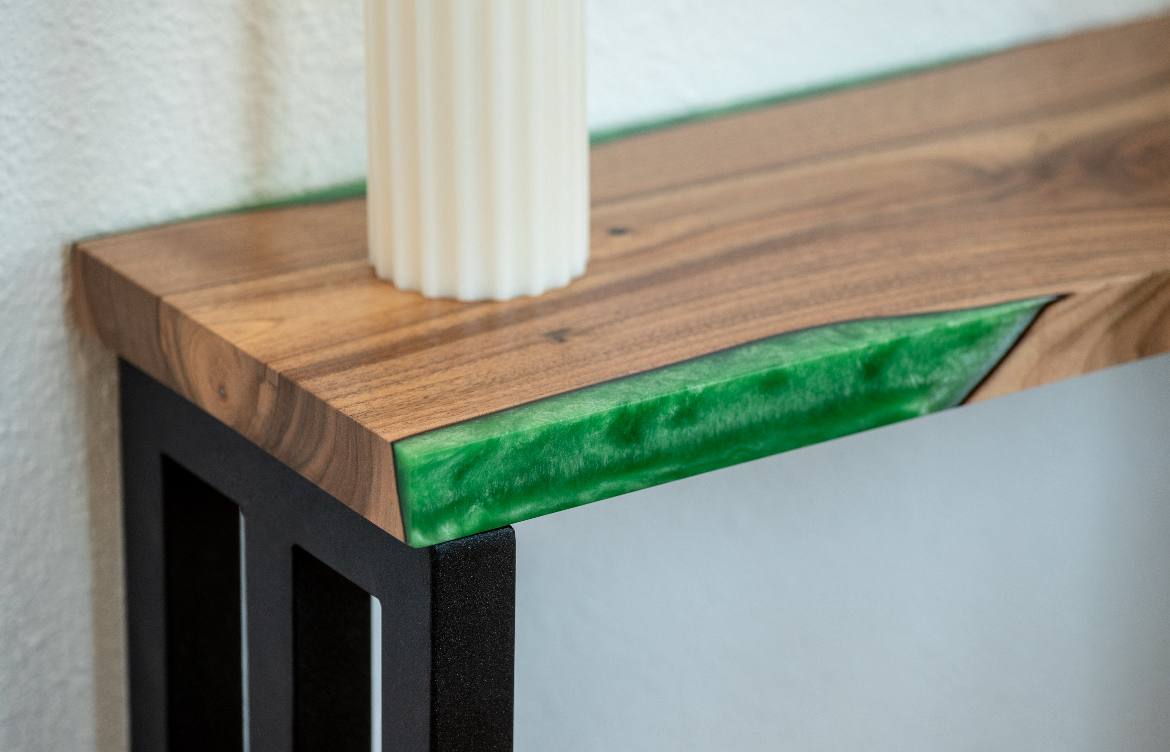 Console Table – Walnut Entryway Table with Straight Edge – Handmade Narrow Modern Hallway Furniture – Custom Wood Table