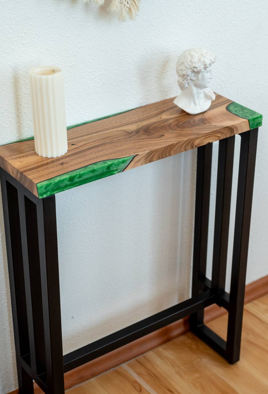 Console Table – Walnut Entryway Table with Straight Edge – Handmade Narrow Modern Hallway Furniture – Custom Wood Table
