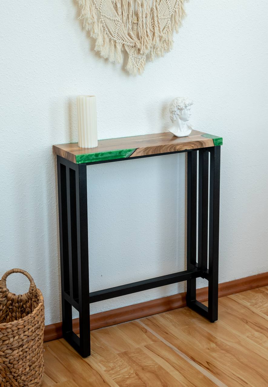Console Table – Walnut Entryway Table with Straight Edge – Handmade Narrow Modern Hallway Furniture – Custom Wood Table
