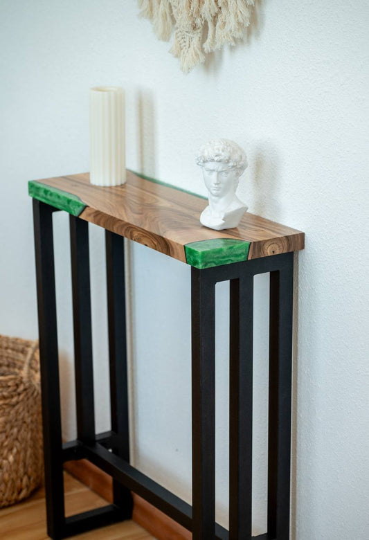 Console Table – Walnut Entryway Table with Straight Edge – Handmade Narrow Modern Hallway Furniture – Custom Wood Table